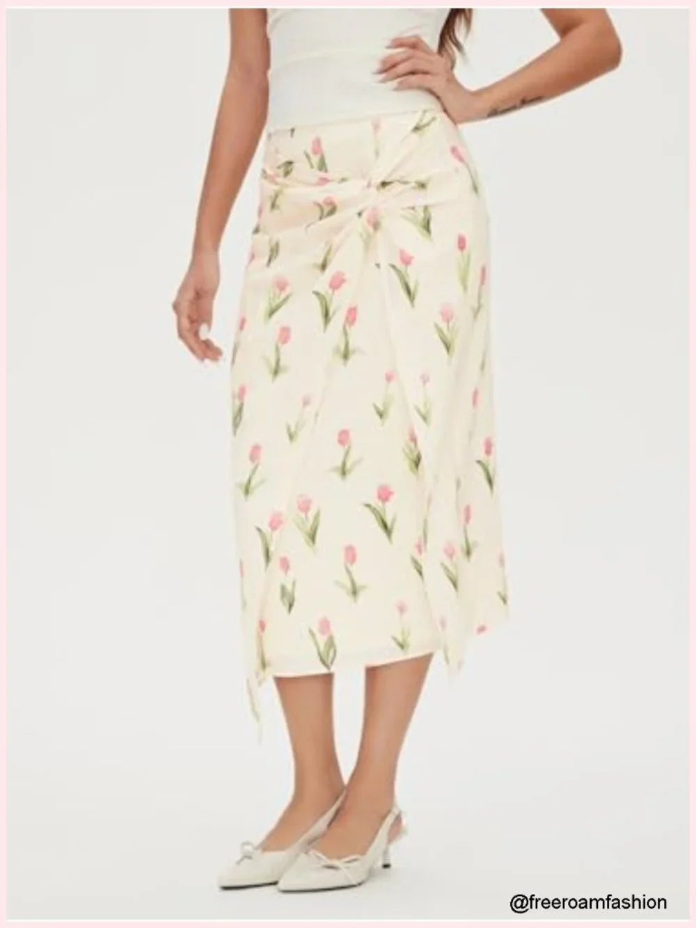 Woven High Waist Floral Maxi Skirt Boho